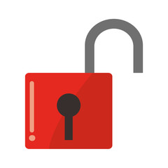 flat design safety lock icon vector illustration