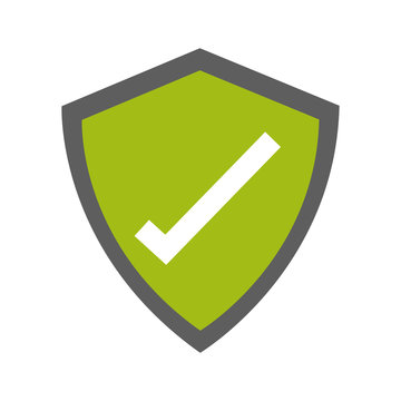 flat design shield with check mark icon vector illustration