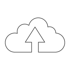 flat design upload up arrow cloud icon vector illustration