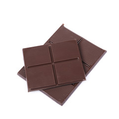 Two pieces of chocolate bars isolated