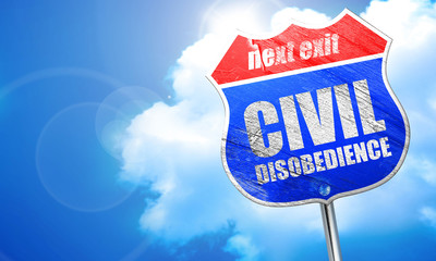 civil disobedience, 3D rendering, blue street sign