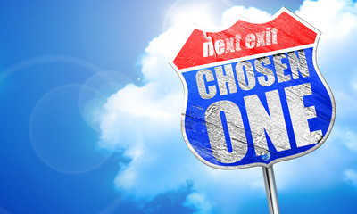 chosen one, 3D rendering, blue street sign