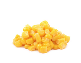 Pile of a canned corn isolated