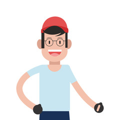 flat design man standing icon vector illustration