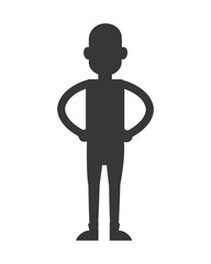 flat design man standing silhouette icon vector illustration