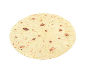 Flour tortilla flatbread isolated
