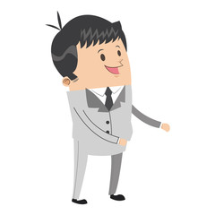 flat design cute businessman icon vector illustration