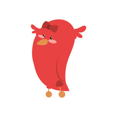 Cute animal concept represented by bird cartoon icon. Isolated and flat illustration