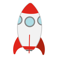 flat design toy rocket icon vector illustration