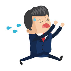 flat design cute businessman icon vector illustration