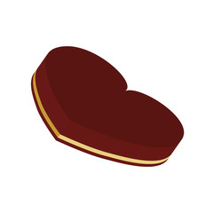 Love concept represented by heart box icon. Isolated and flat illustration