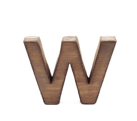 Single sawn wooden letter isolated