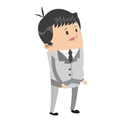 flat design cute businessman icon vector illustration