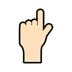 Human hand concept represented by gesture with fingers icon. Isolated and flat illustration