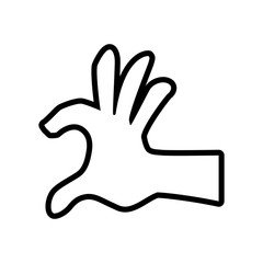 Human hand concept represented by gesture with fingers icon. Isolated and flat illustration