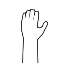 Human hand concept represented by gesture with fingers icon. Isolated and flat illustration