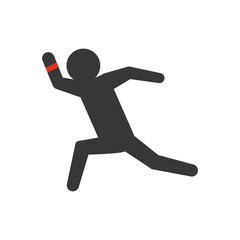 Wearable technology concept represented by Pictogram and watch icon. Isolated and flat illustration