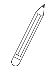 flat design pencil with eraser icon vector illustration