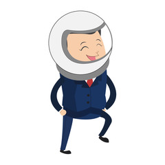 flat design astronaut businessman icon vector illustration