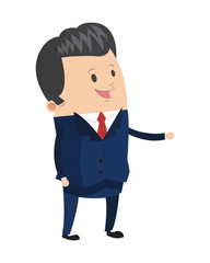 flat design cute businessman icon vector illustration