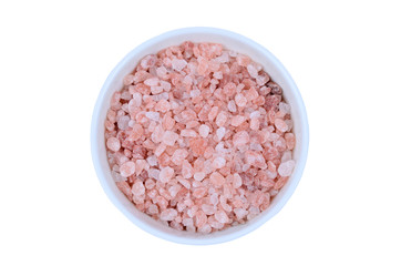 Ceramic bowl with pink salt