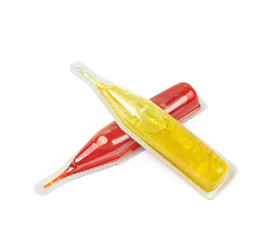 Food dye coloring in a capsule