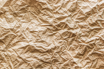 Texture of brown crumpled paper