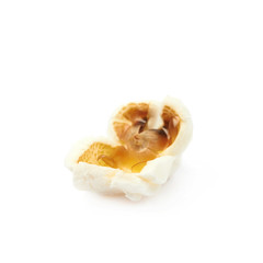 Semi-opened popcorn kernel isolated