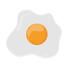 flat design single fried egg vector illustration