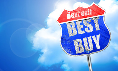 best buy sign, 3D rendering, blue street sign