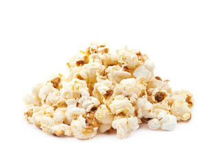 Pile of popcorn flakes isolated