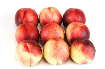 fresh white peach isolated on white background