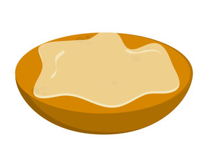 flat design bread slice with spread icon vector illustration