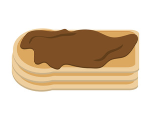flat design bread slice with spread icon vector illustration
