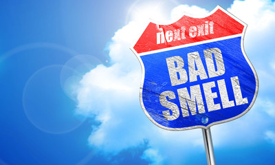 bad smell, 3D rendering, blue street sign