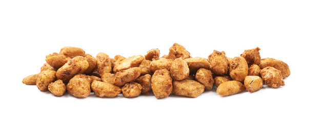 Pile of sugar coated peanuts isolated