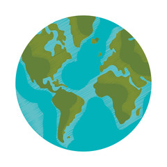 flat design earth globe icon vector illustration