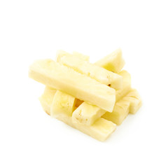 Pile of pineapple bits isolated