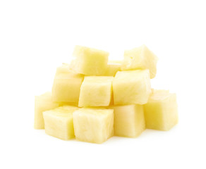 Pile of pineapple bits isolated