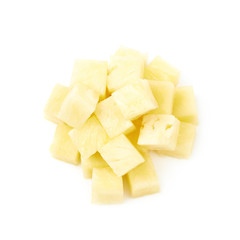 Pile of pineapple bits isolated