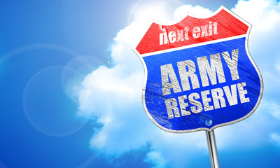 army reserve, 3D rendering, blue street sign