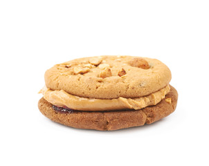 Peanut butter homemade cookie isolated