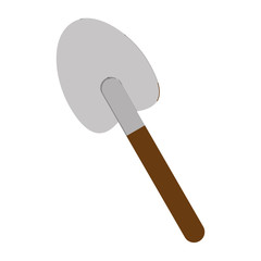 flat design single shovel icon vector illustration