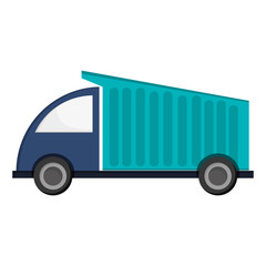 flat design cargo truck icon vector illustration