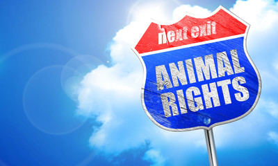 animal rights, 3D rendering, blue street sign