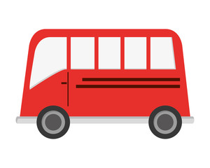 flat design single bus icon vector illustration