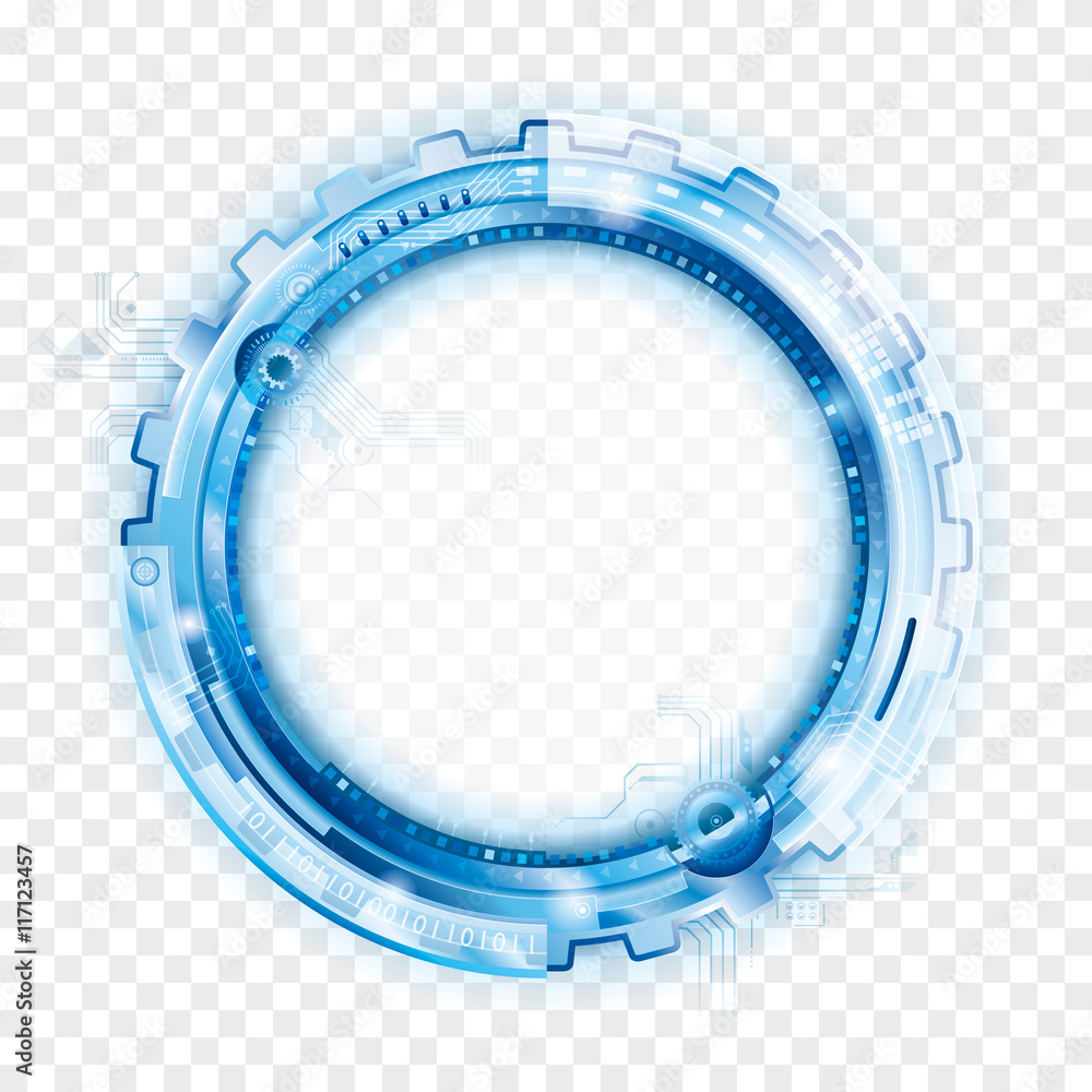 Poster transparent circular technology frame abstract background.