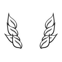 flat design leaves foliage icon vector illustration