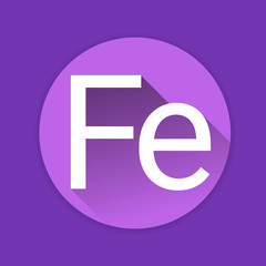 Fe Nutrition Chemistry Element Colorful Icon