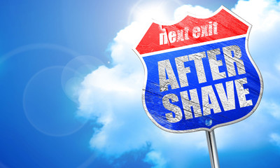 aftershave, 3D rendering, blue street sign